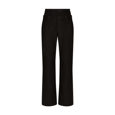 Dolce & Gabbana Stretch Wool Pants with Double Waistband