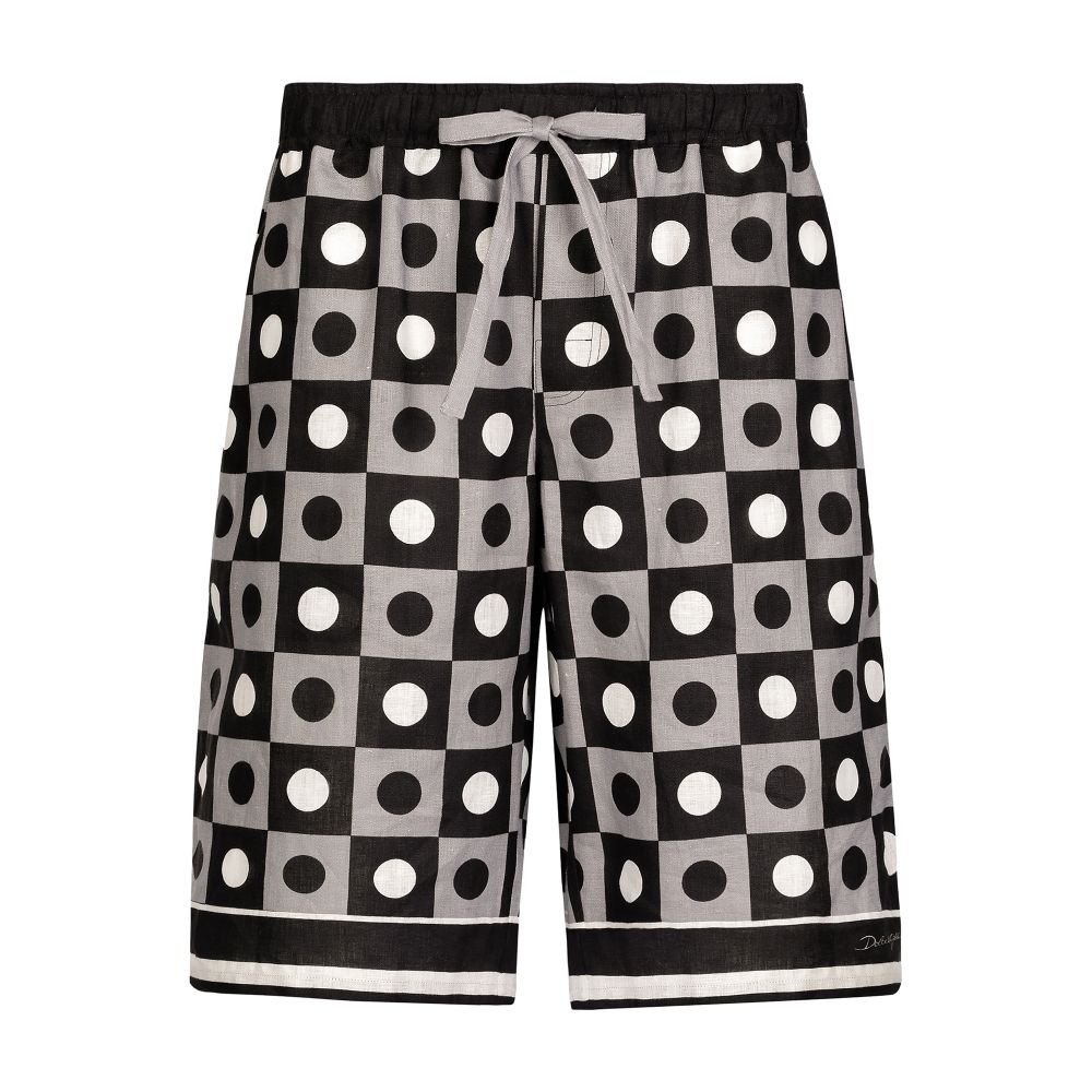 Dolce & Gabbana Printed linen jogging shorts