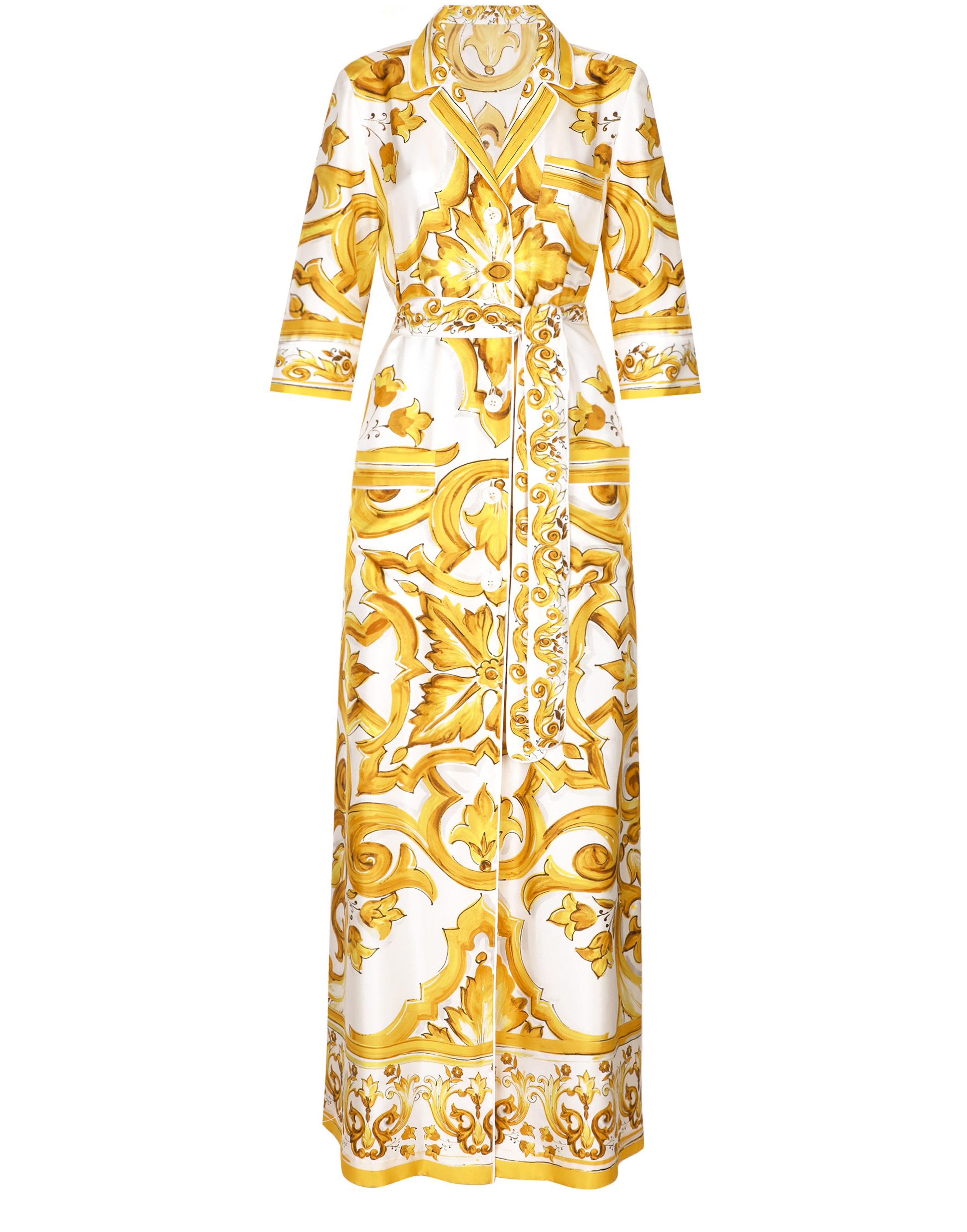 Dolce & Gabbana Silk twill robe with majolica print