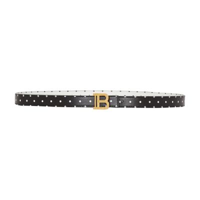 Balmain B-Belt slim reversible calfskin leather belt