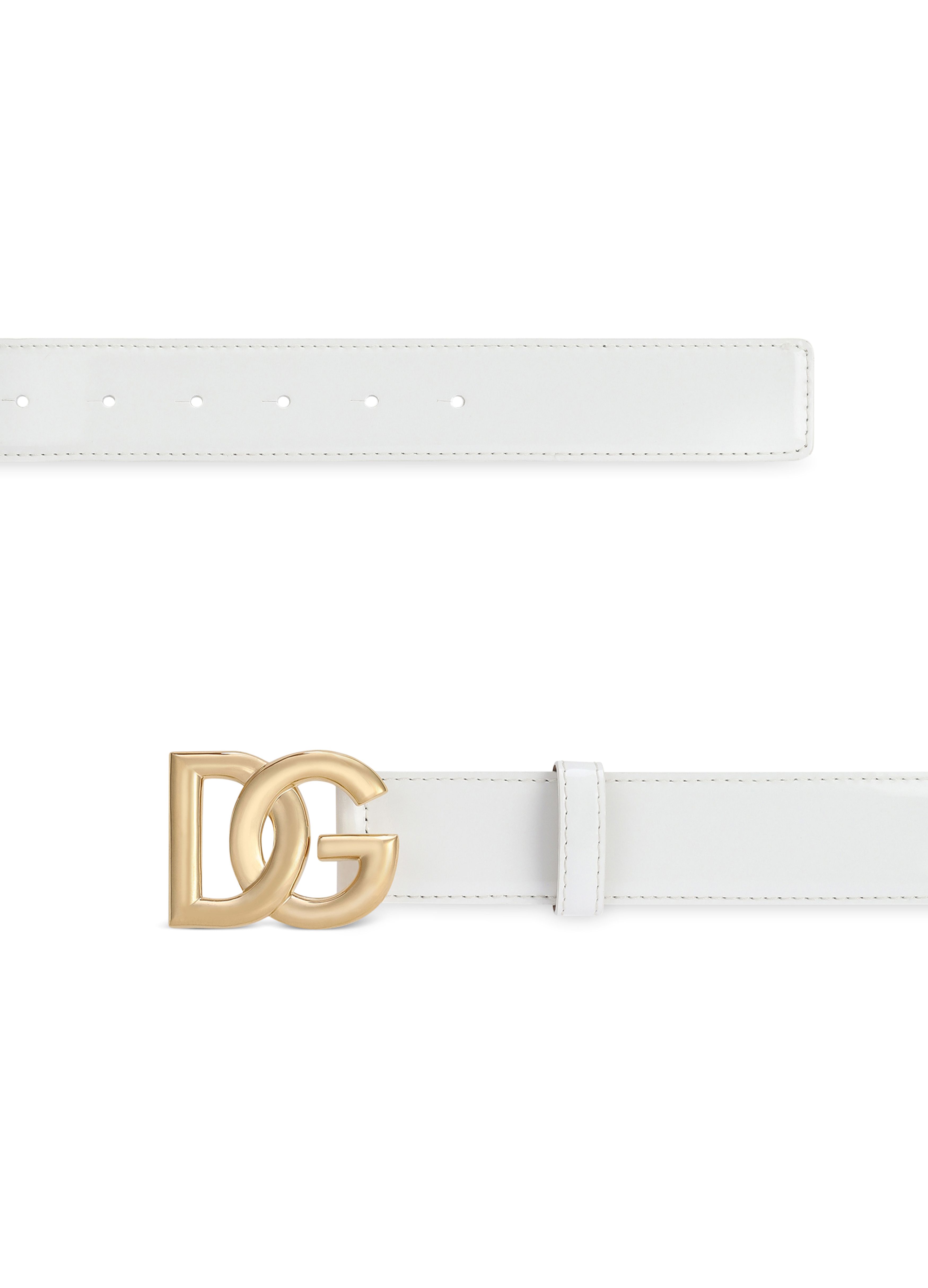 Dolce & Gabbana Shiny calfskin belt with DG logo