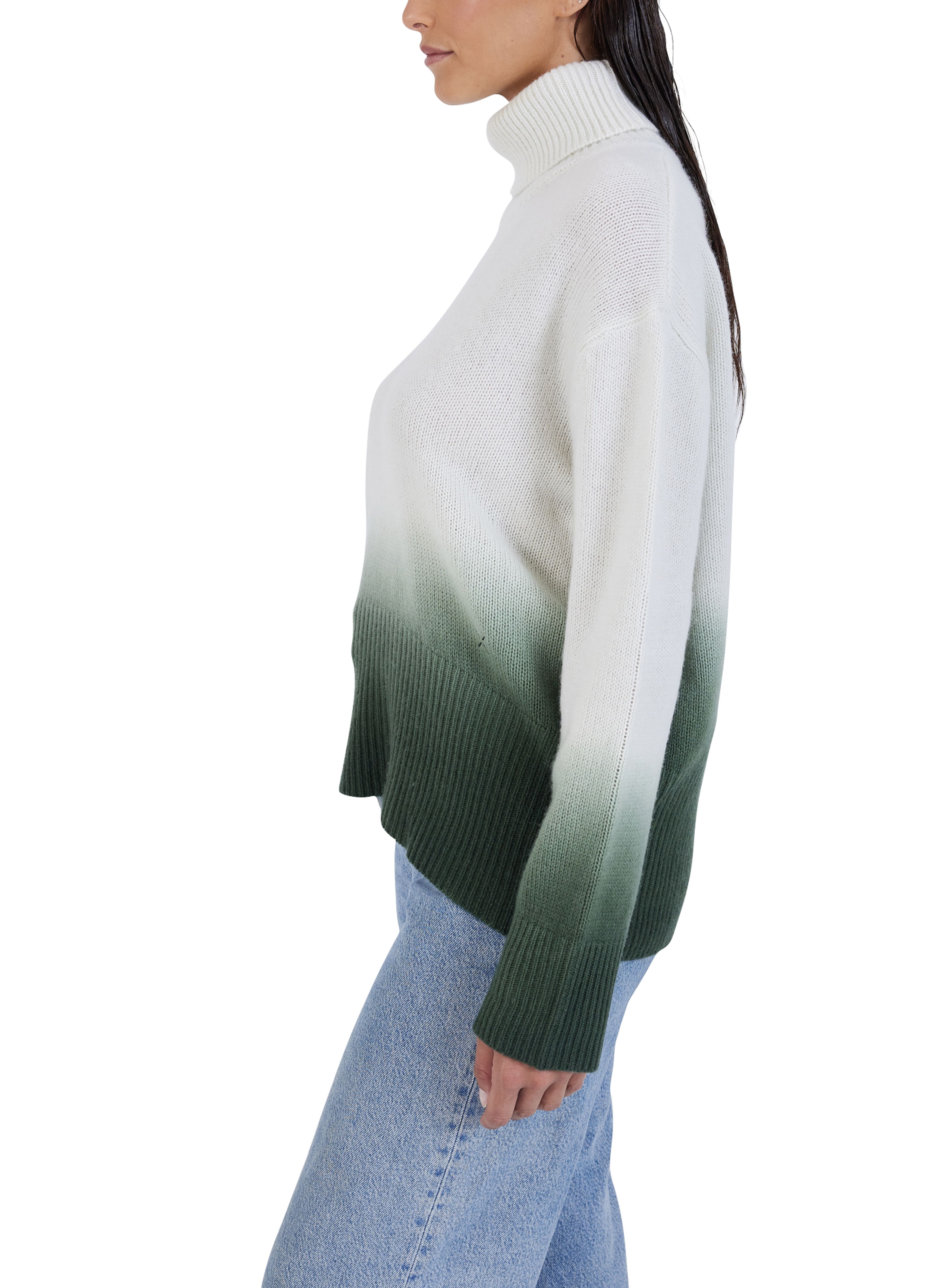  Marine04C roll-neck dip-dye cashmere sweater