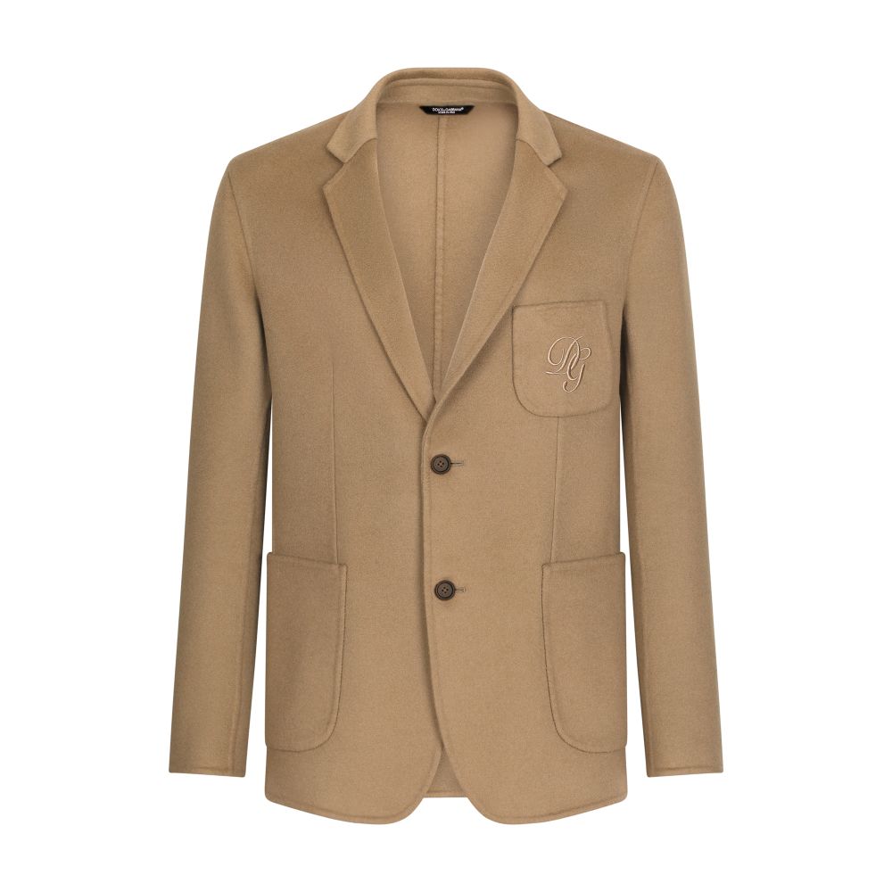 Dolce & Gabbana Deconstructed camel hair blazer with embroidery