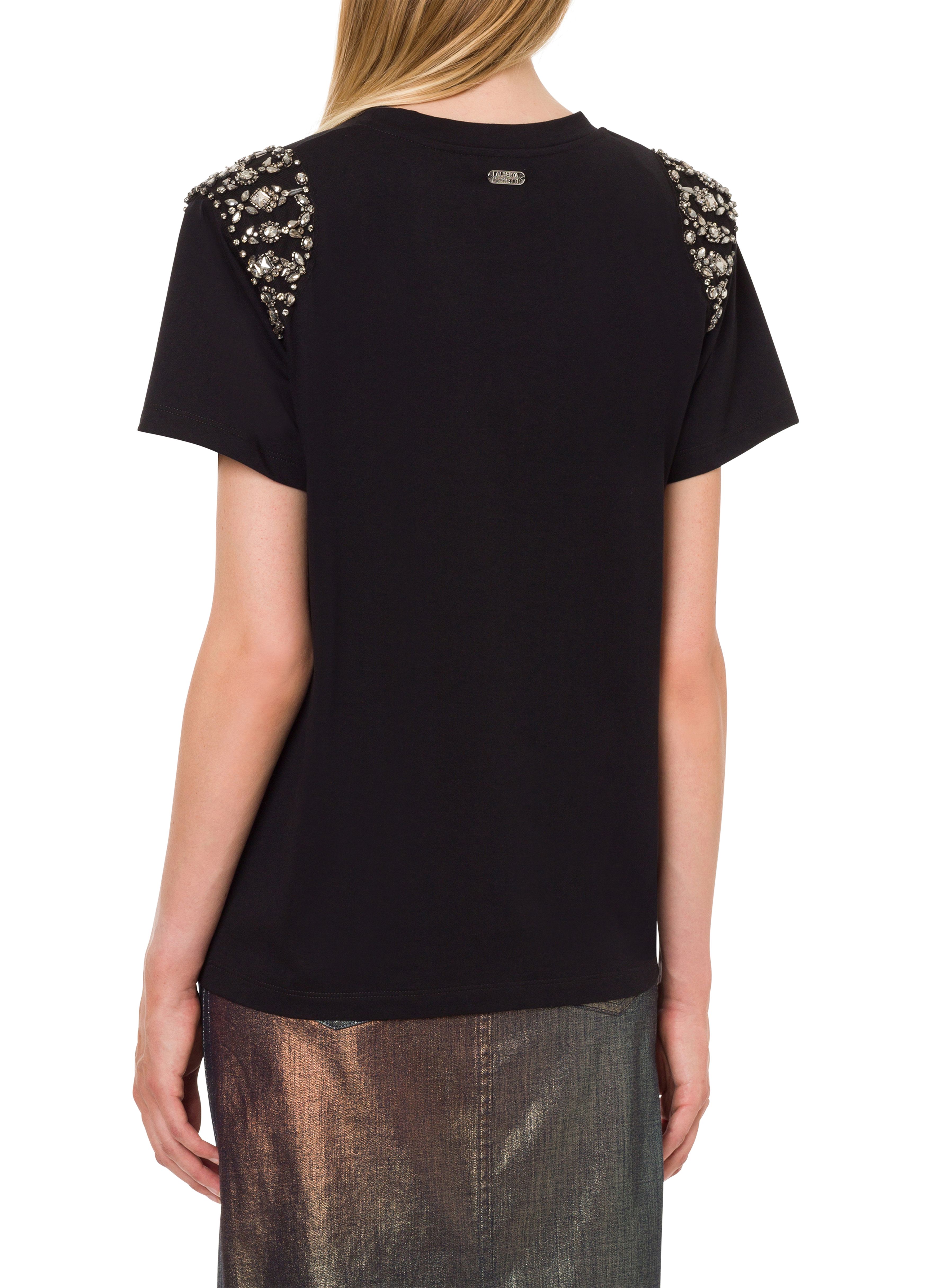 Alberta Ferretti Organic jersey t-shirt with embroidery