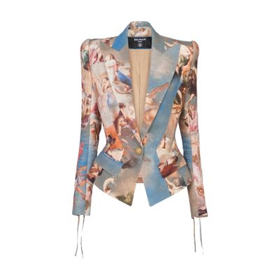 Balmain Slim-fit Sky printed canvas jacket