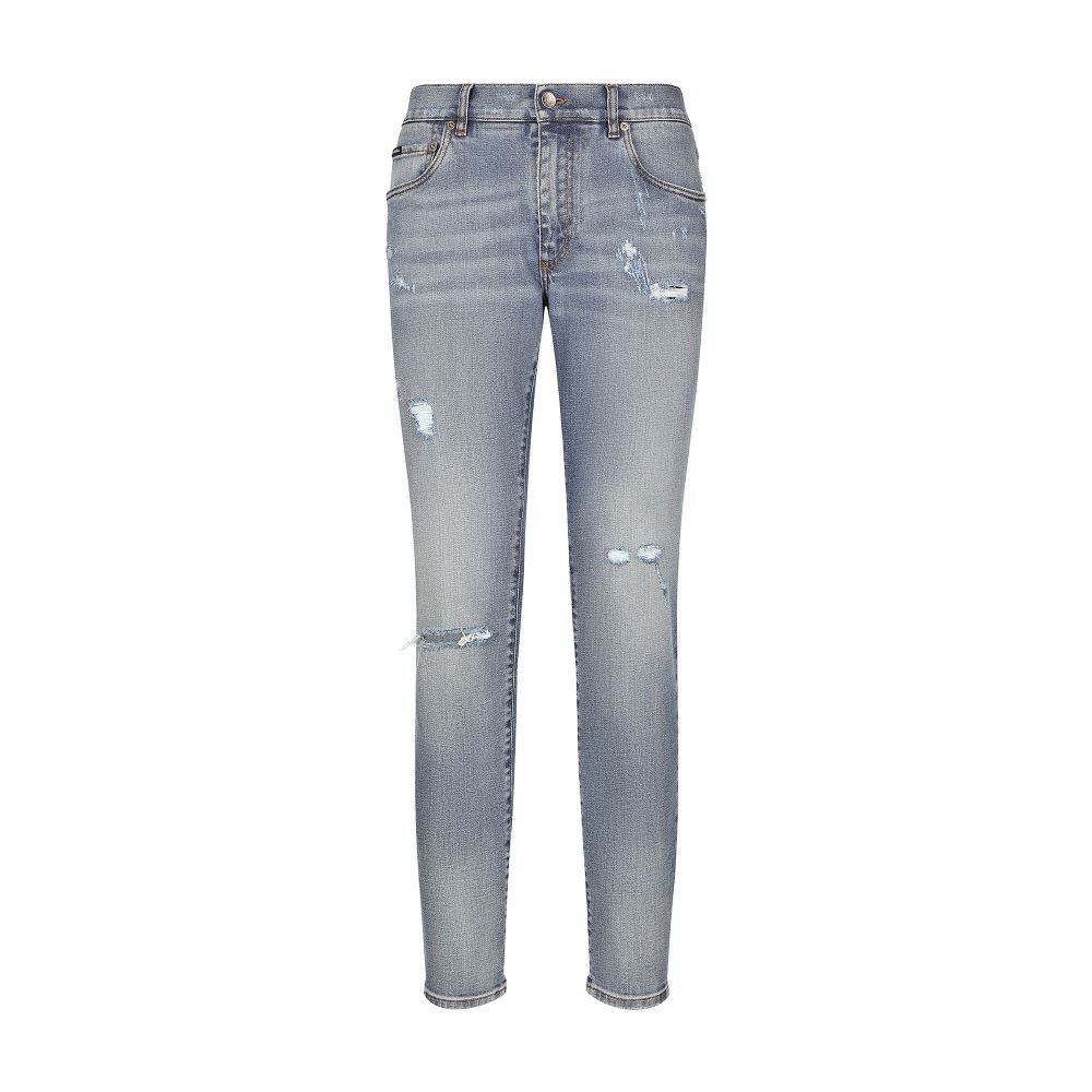 Dolce & Gabbana Slim-fit blue stretch denim jeans