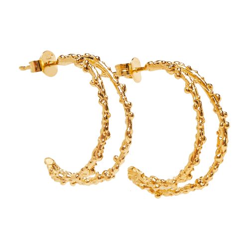  The Crumbling Rock Hoop Earrings