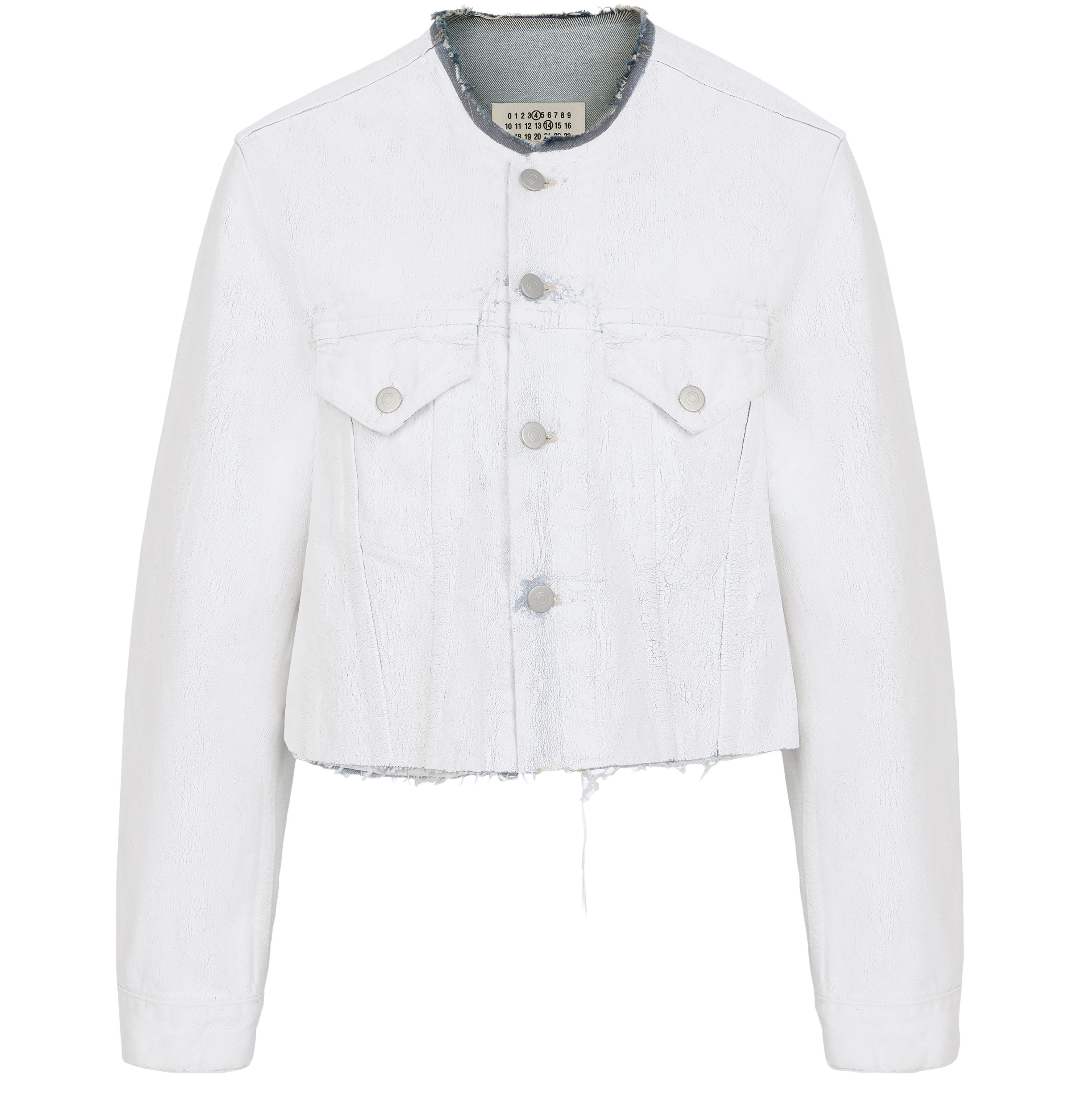 Maison Margiela Cropped Collarless Denim Jacket