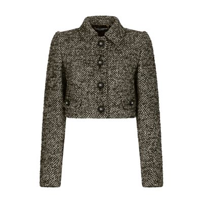 Dolce & Gabbana Cropped speckled tweed jacket