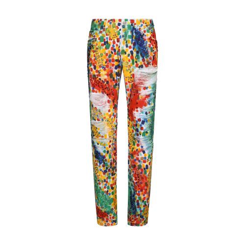 Dolce & Gabbana Printed Regular Jeans with Rips