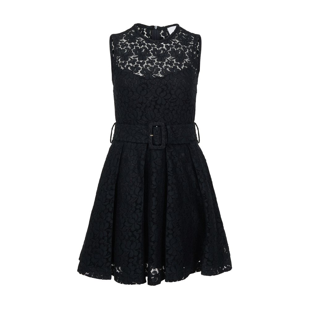 Patou Lace pleated mini dress