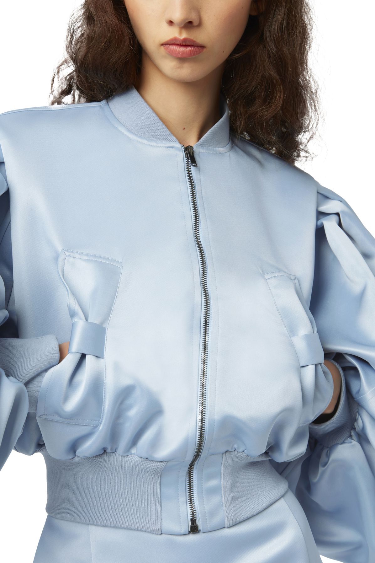 Nina Ricci Satin cropped bomber