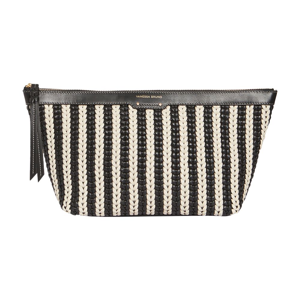  Woven leather clutch bag