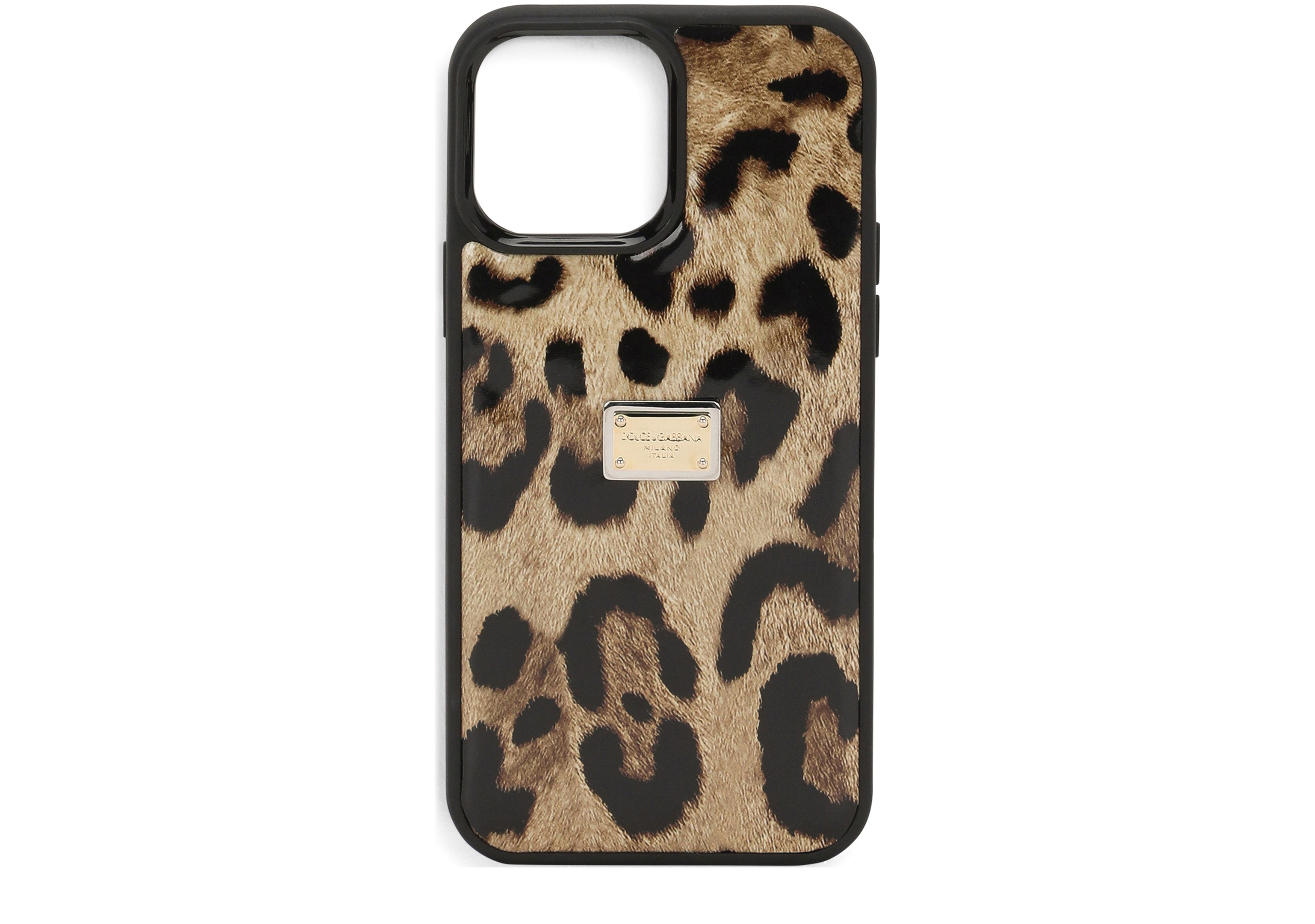 Dolce & Gabbana Leopard-print polished calfskin iPhone 14 Pro Max cover