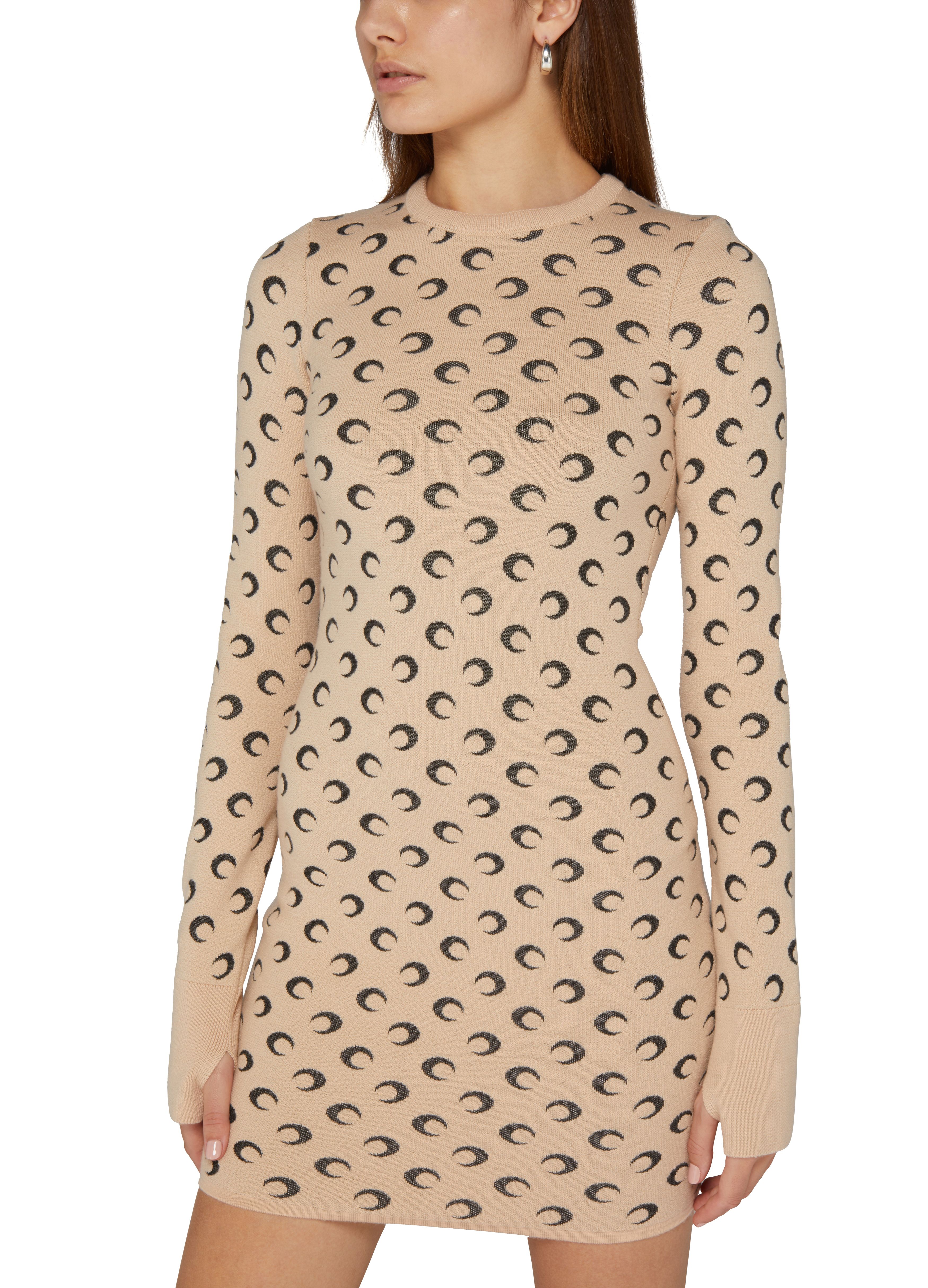 Marine Serre Moon jacquard knit mini dress