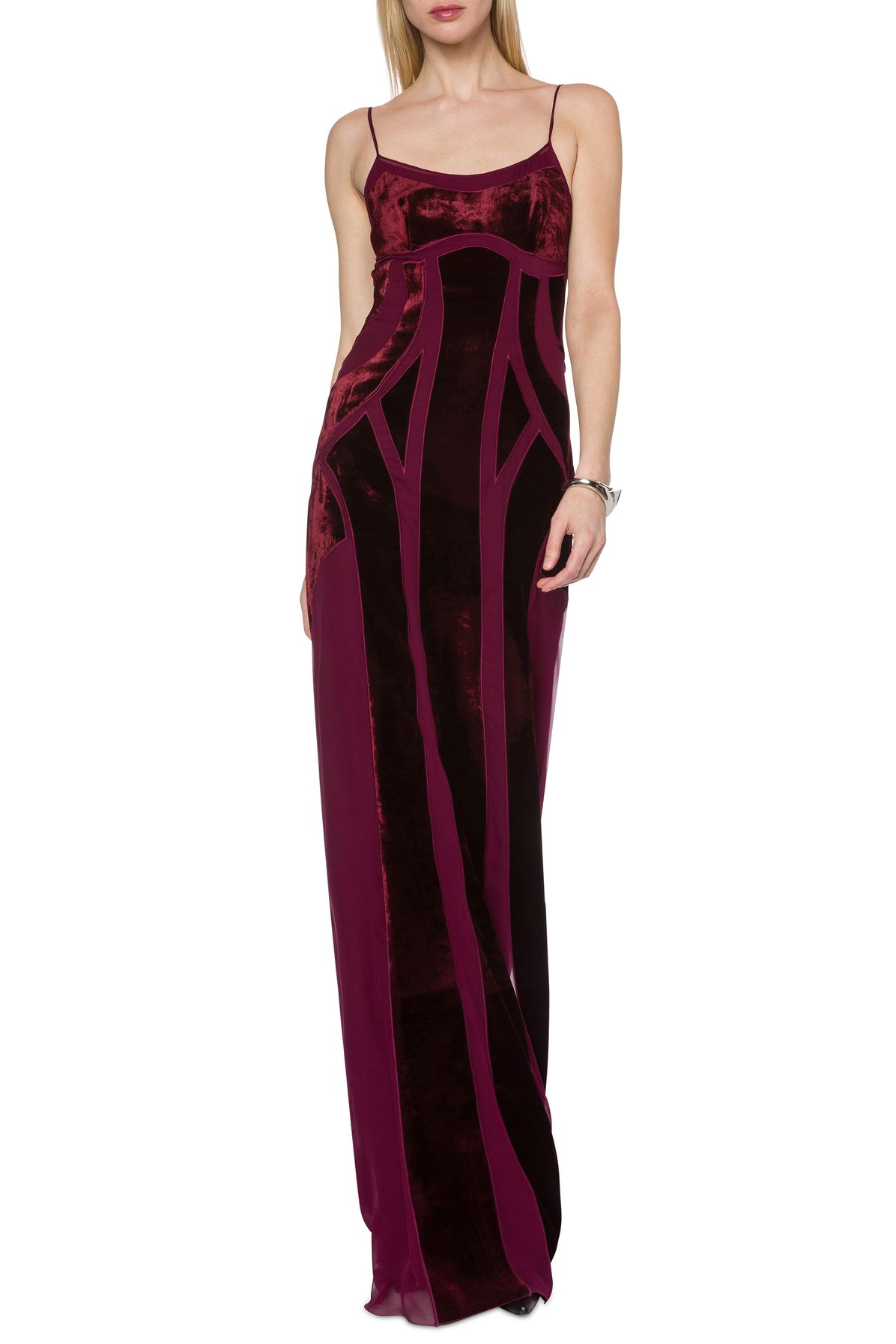 Alberta Ferretti Chiffon and velvet dress