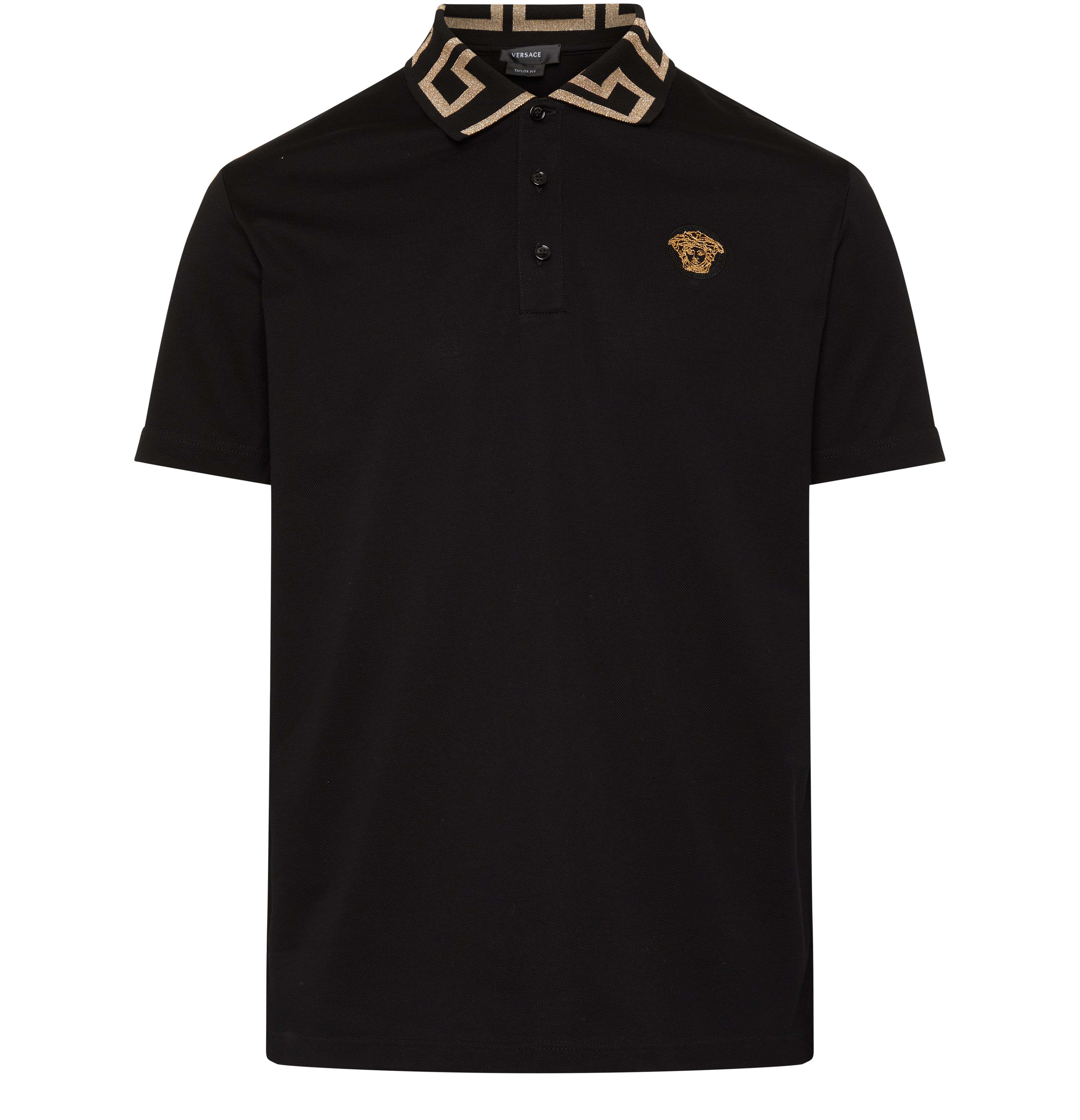 Versace Polo shirt with embroidered Greca pattern