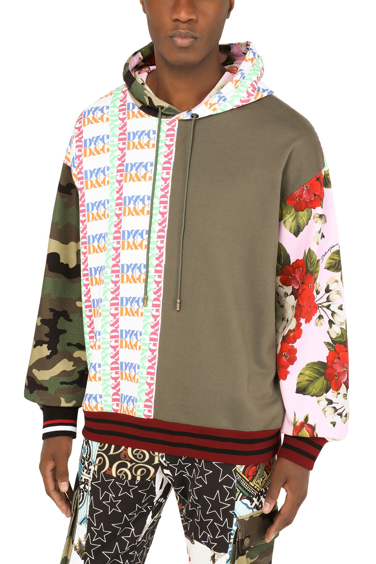 Dolce & Gabbana Cotton patchwork hoodie