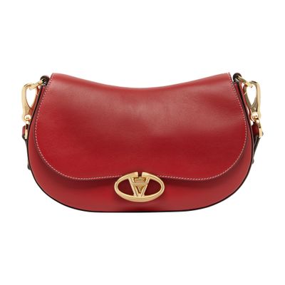 VALENTINO GARAVANI Small leather Saddle bag with V logo