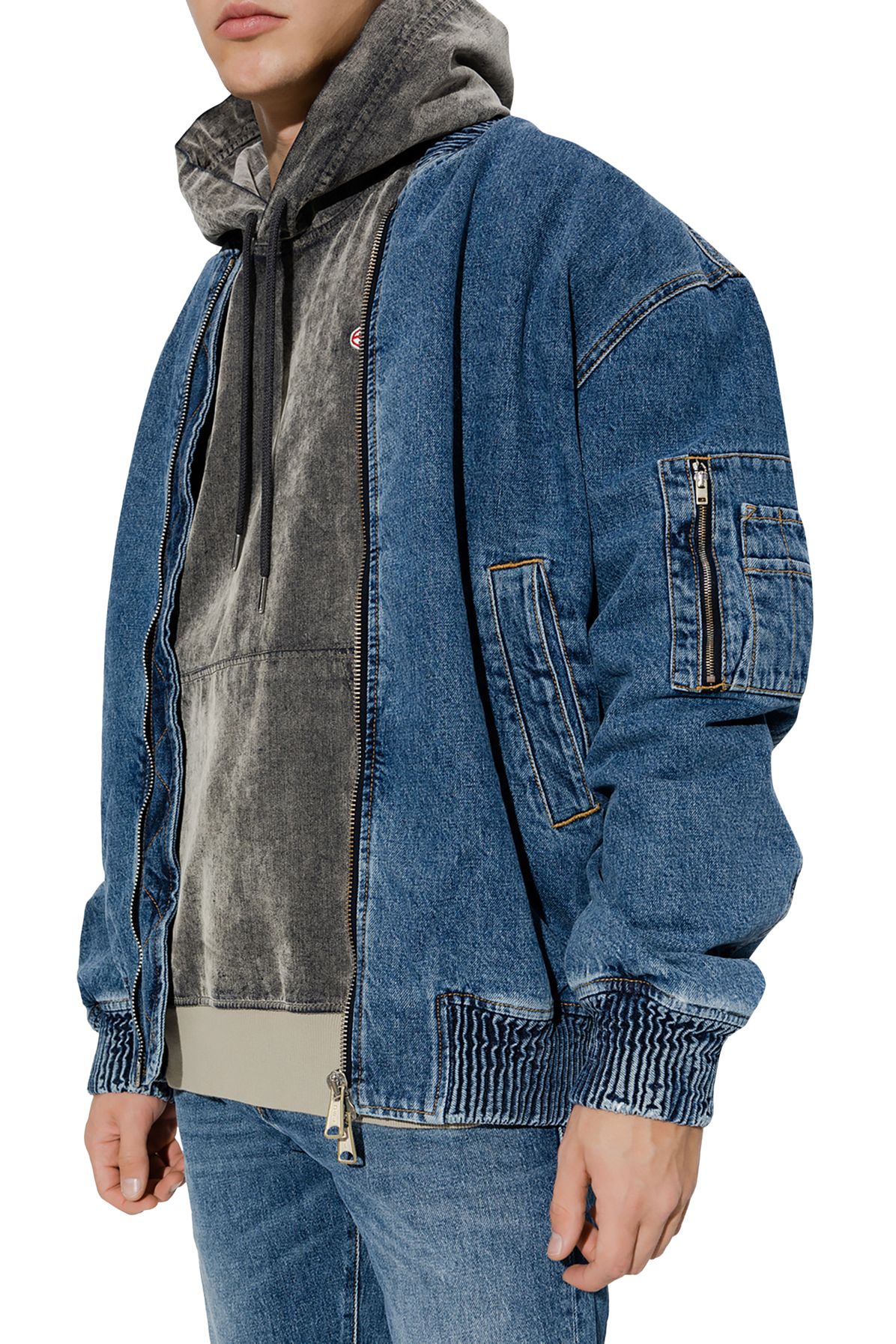 Diesel D-WELTIK denim bomber jacket