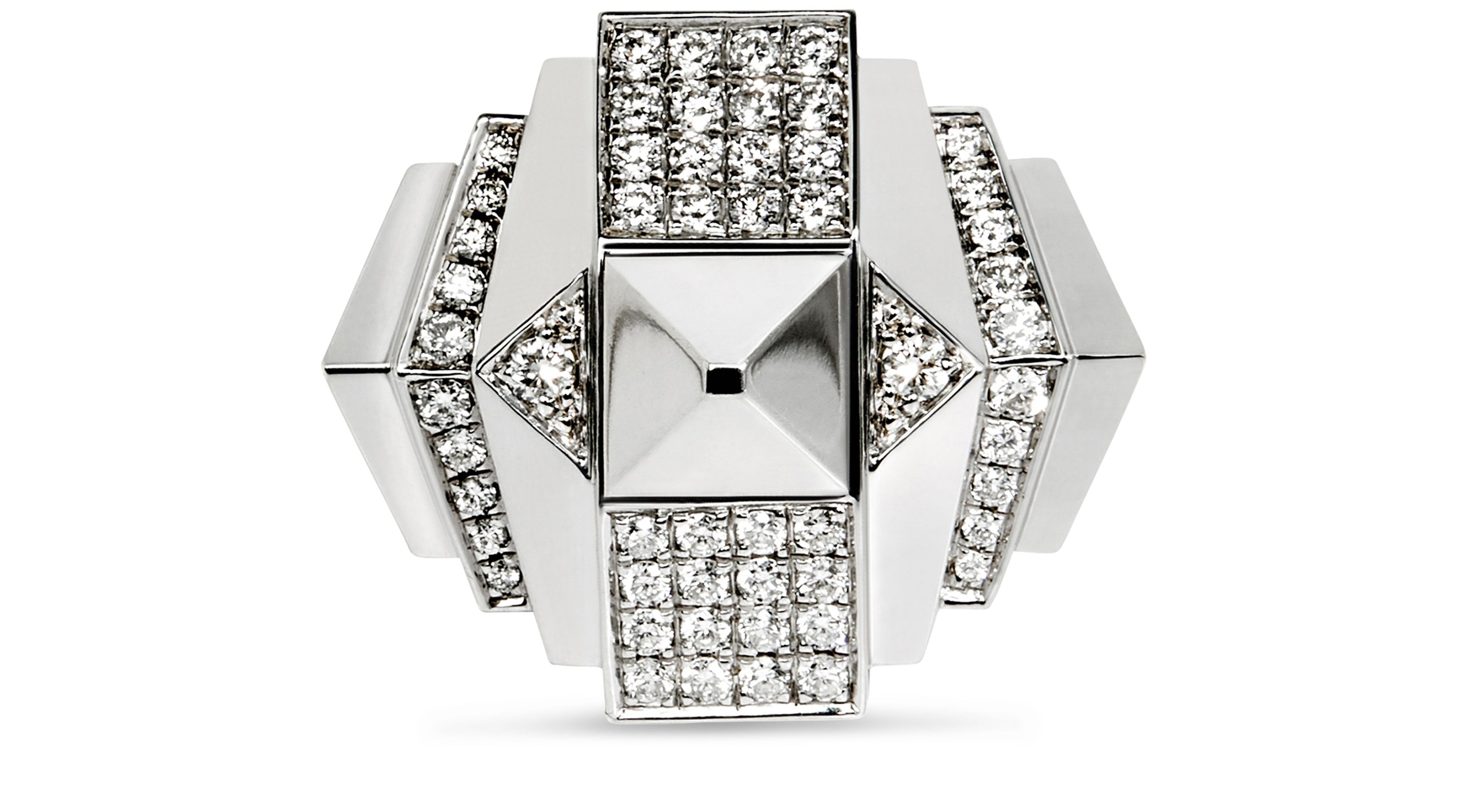  Rockaway pyramid diamond & silver ring