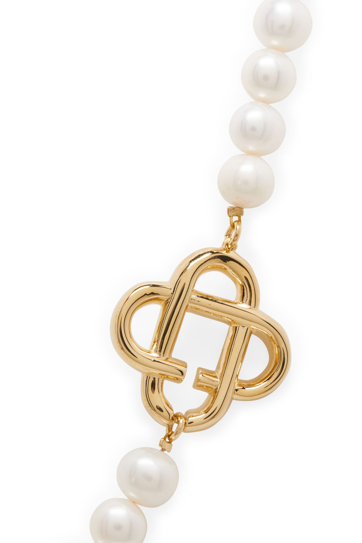 Casablanca Medium pearl logo necklace