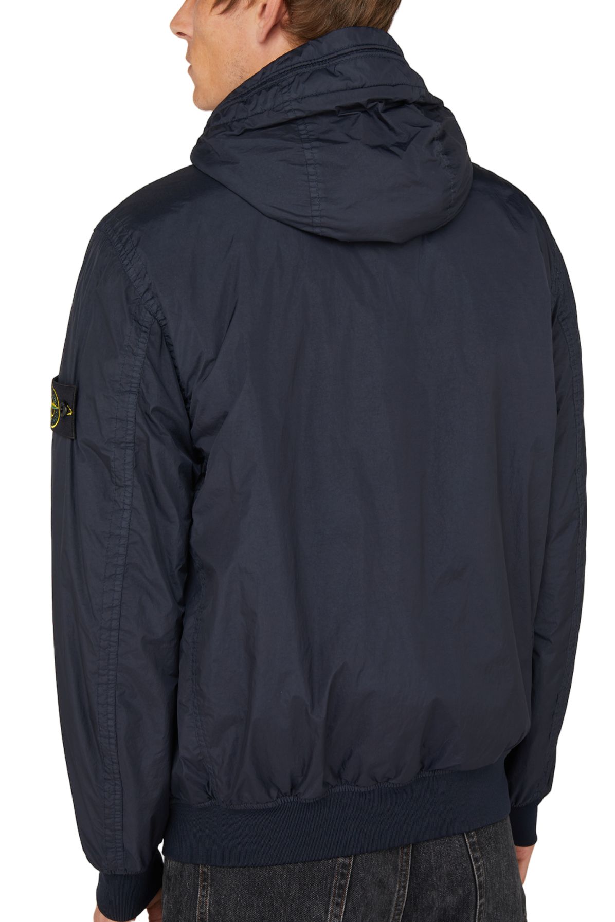 Stone Island Zip-up jacket with logo patch