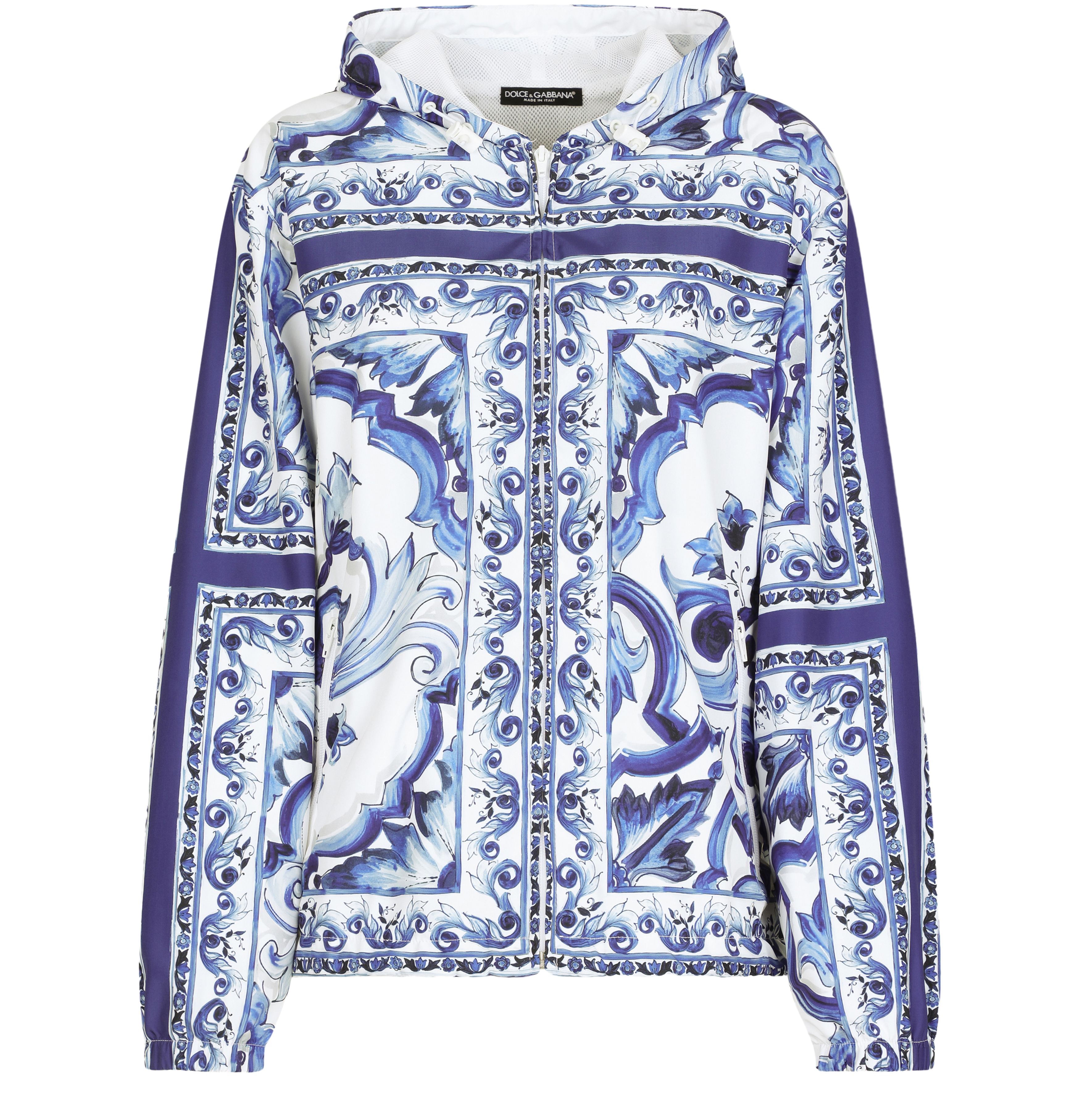 Dolce & Gabbana Majolica-print windbreaker with hood