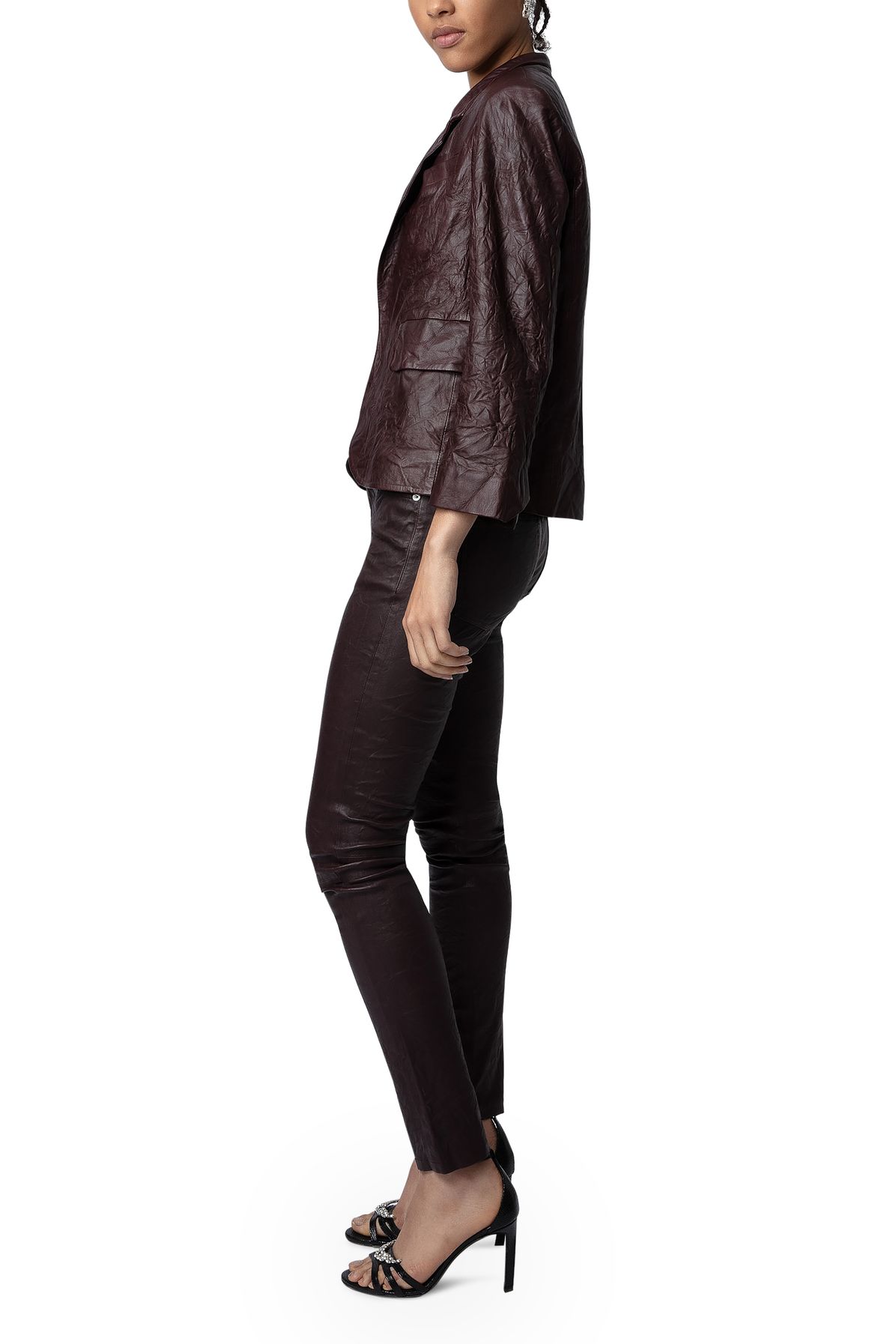 Zadig & Voltaire Verys crinkled leather blazer