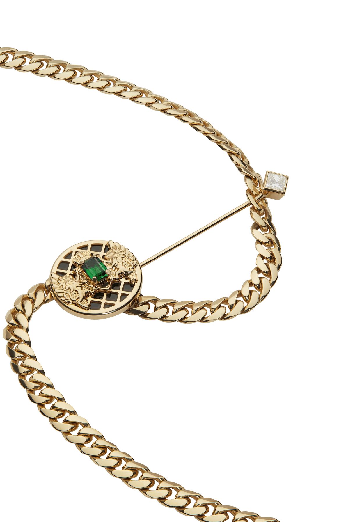 Balmain Emblem tie pin necklace