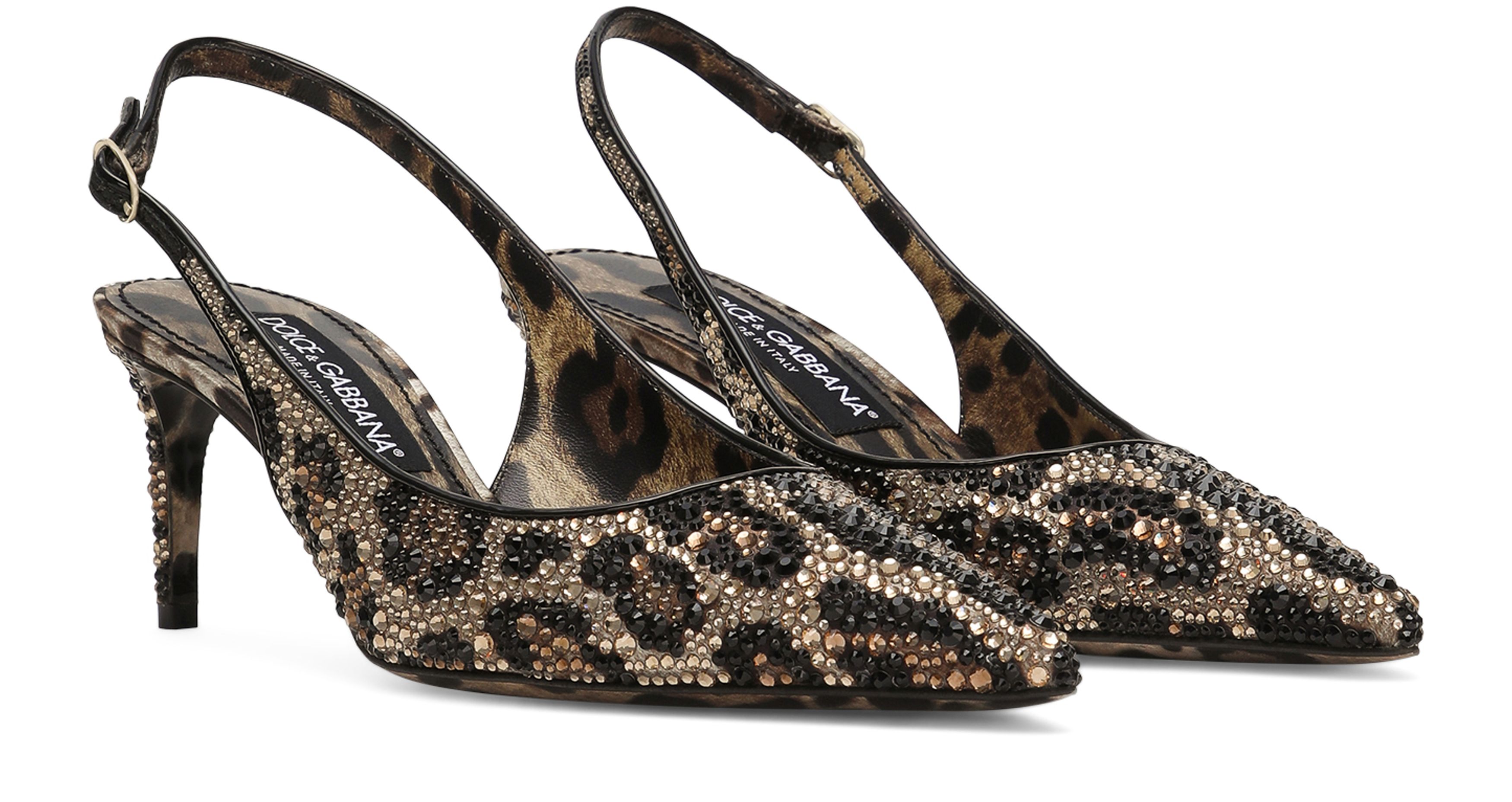 Dolce & Gabbana Satin slingbacks with rhinestones