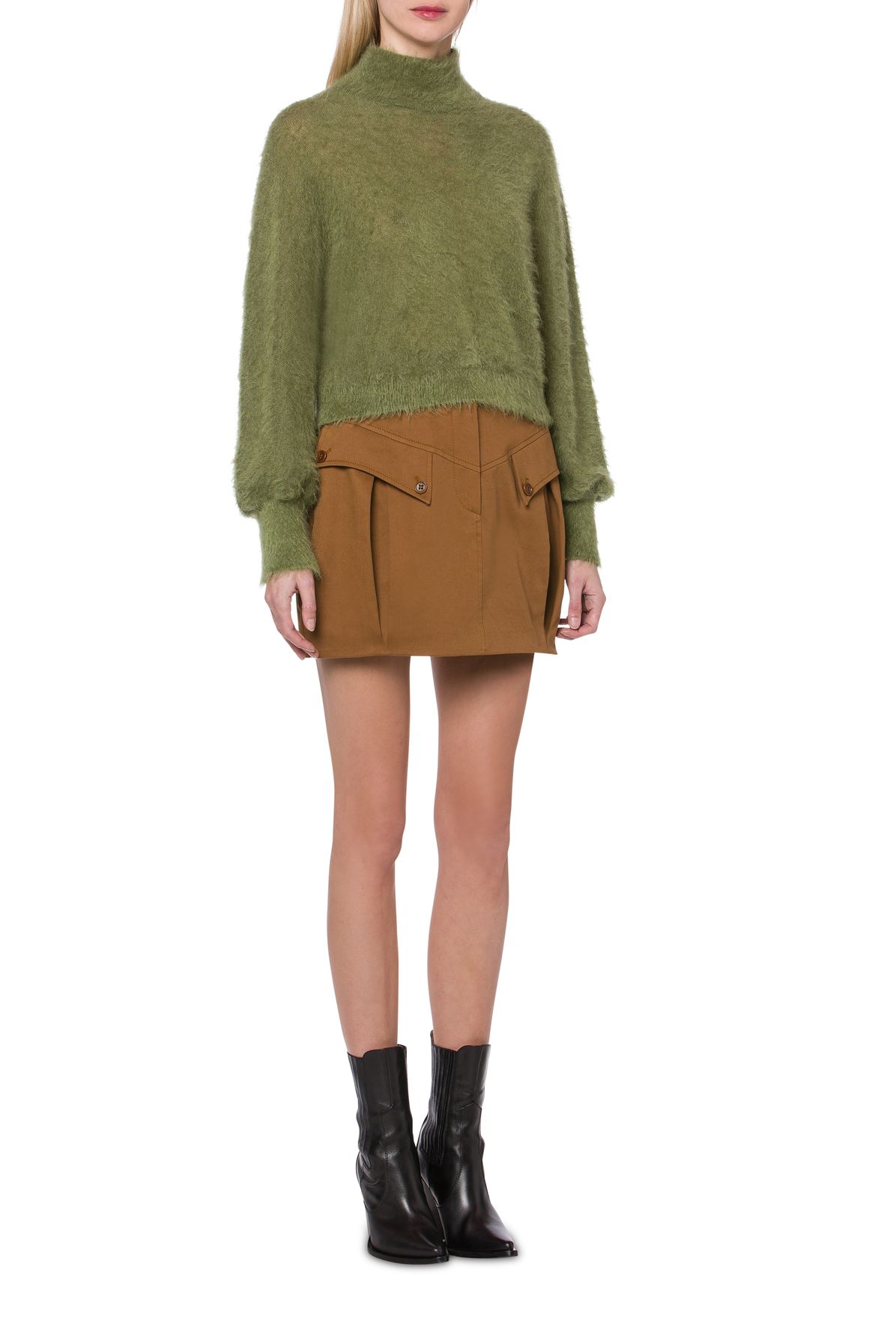 Alberta Ferretti Stretch gabardine mini skirt