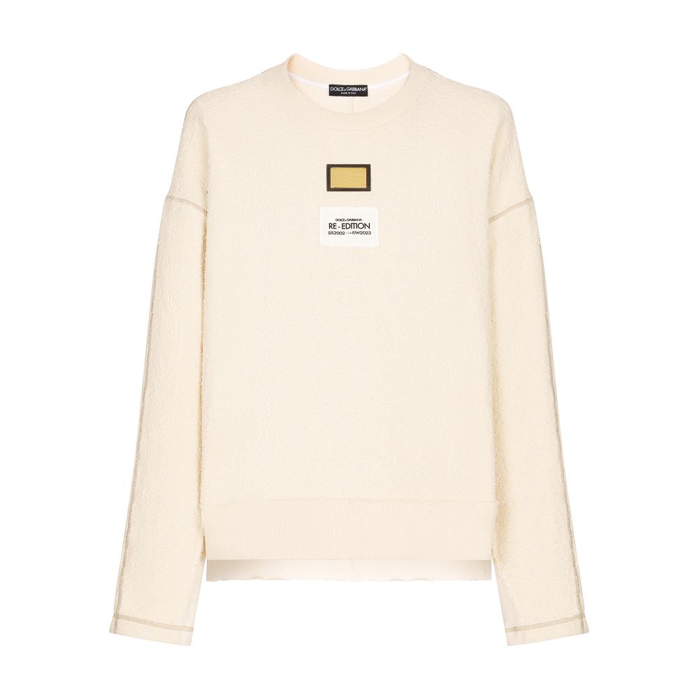 Dolce & Gabbana Re-Edition label patchwork jersey sweatshirt