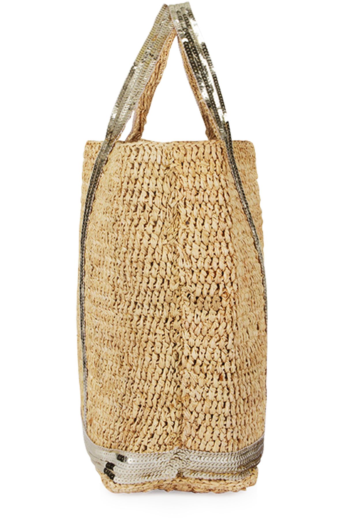  Raffia and sequins M Cabas Tote