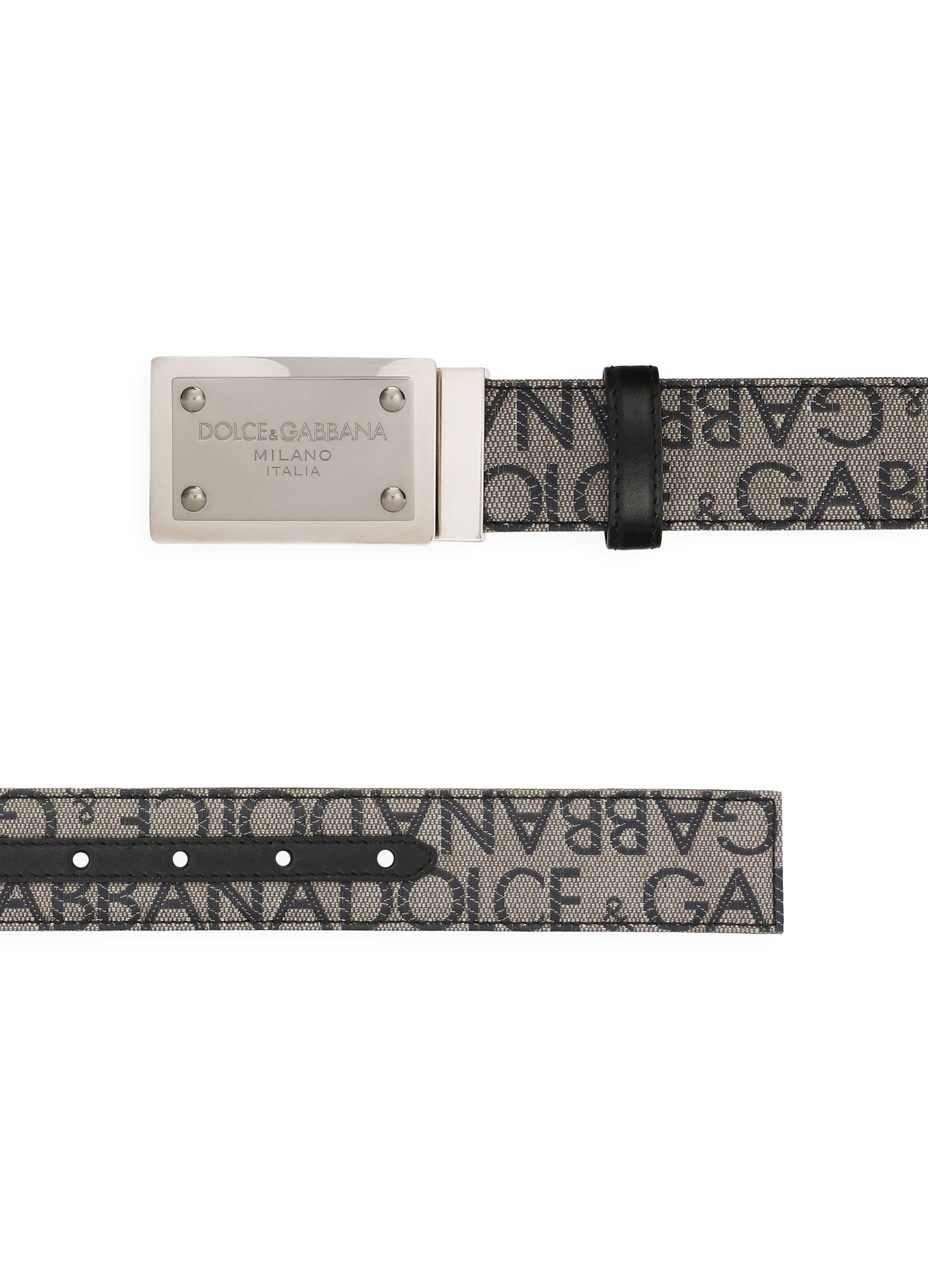 Dolce & Gabbana Coated jacquard belt with logo tag