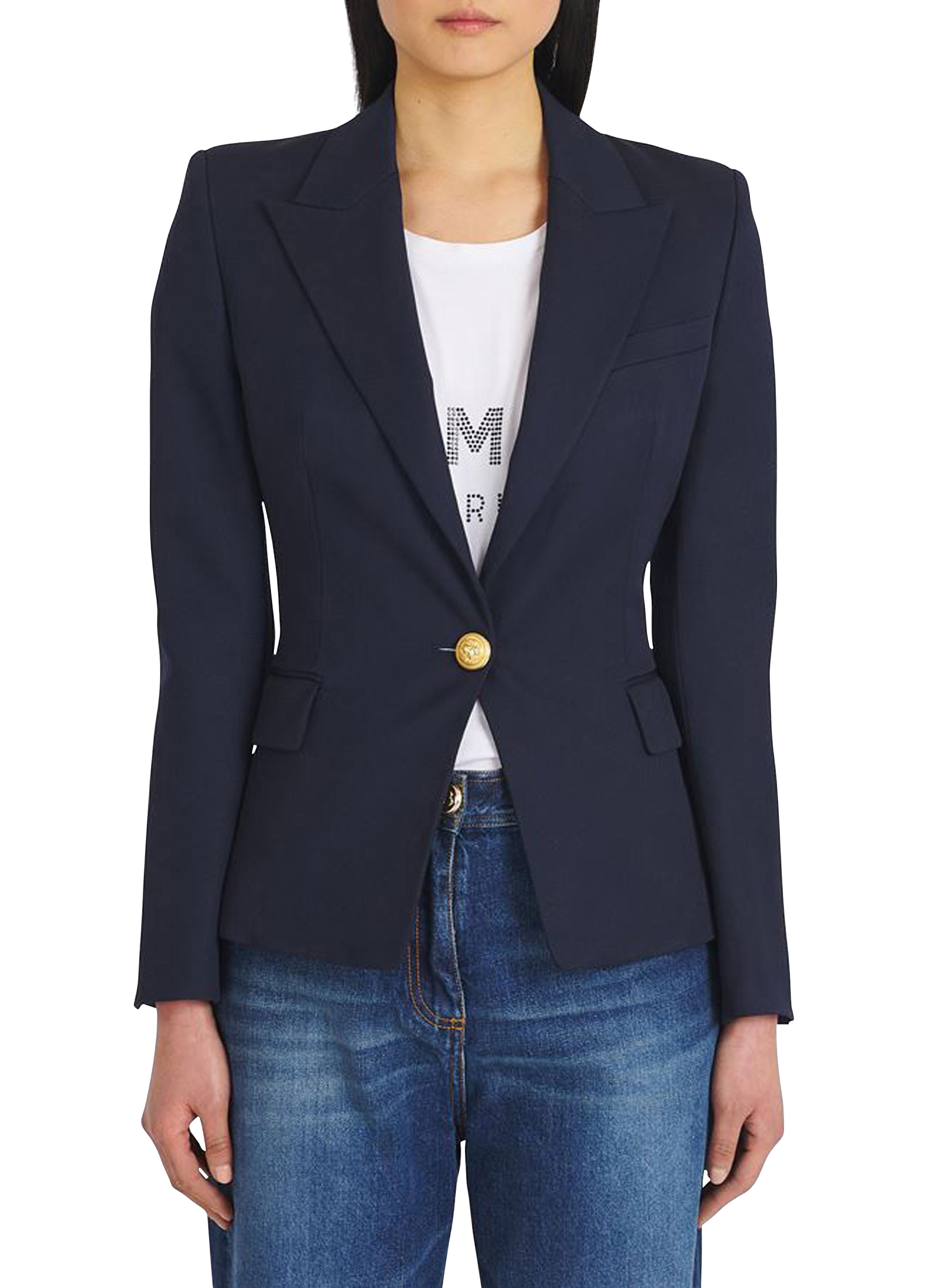 Balmain One button wool blazer