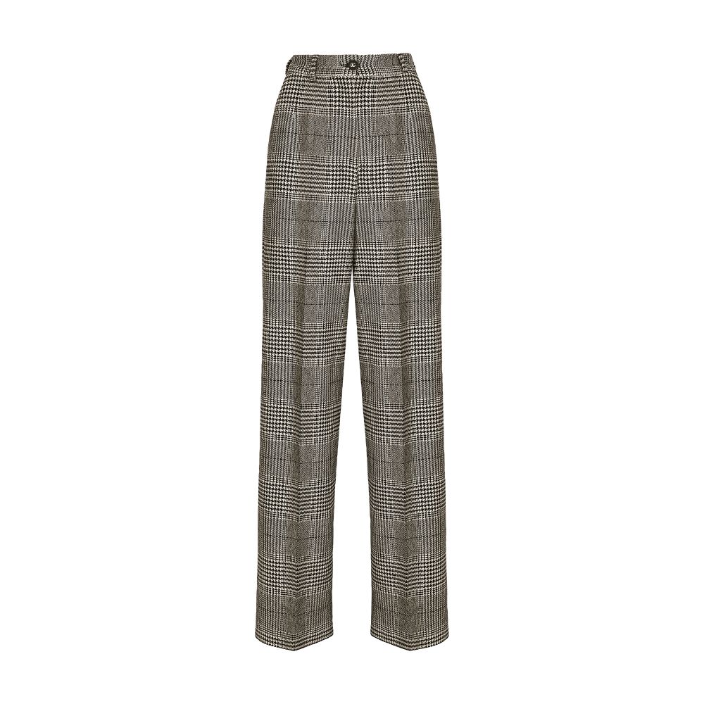 Dolce & Gabbana Flared glen plaid pants