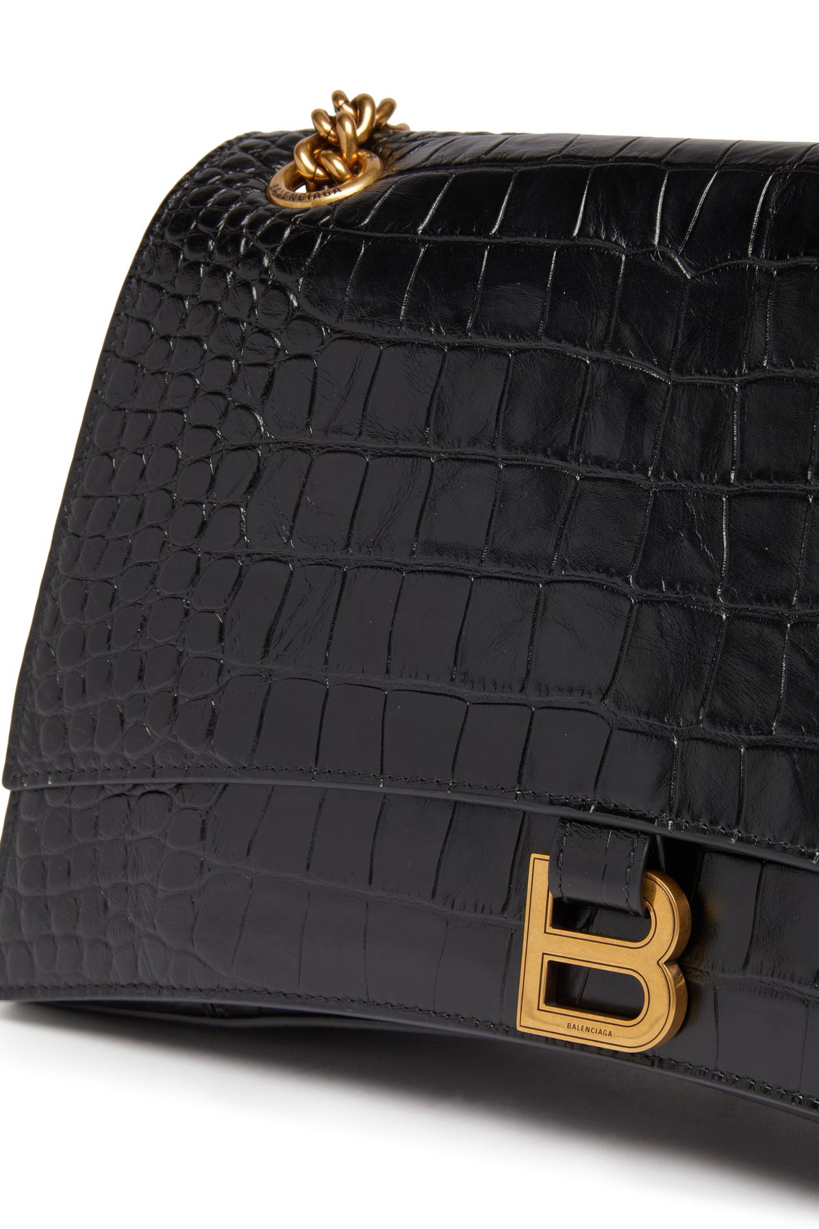 Balenciaga Crush Medium Chain Bag Crocodile Embossed