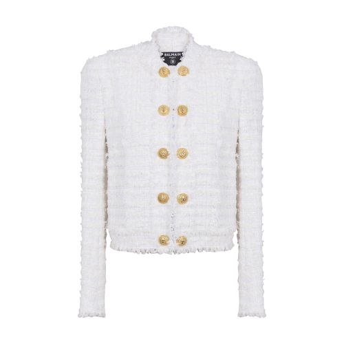 Balmain Fringed tweed jacket