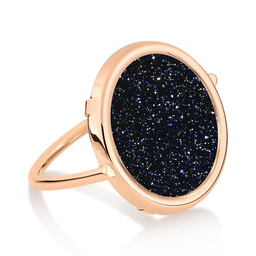  Ajna blue sand stone disc ring