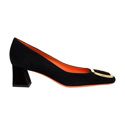 Santoni Suede mid-heels court