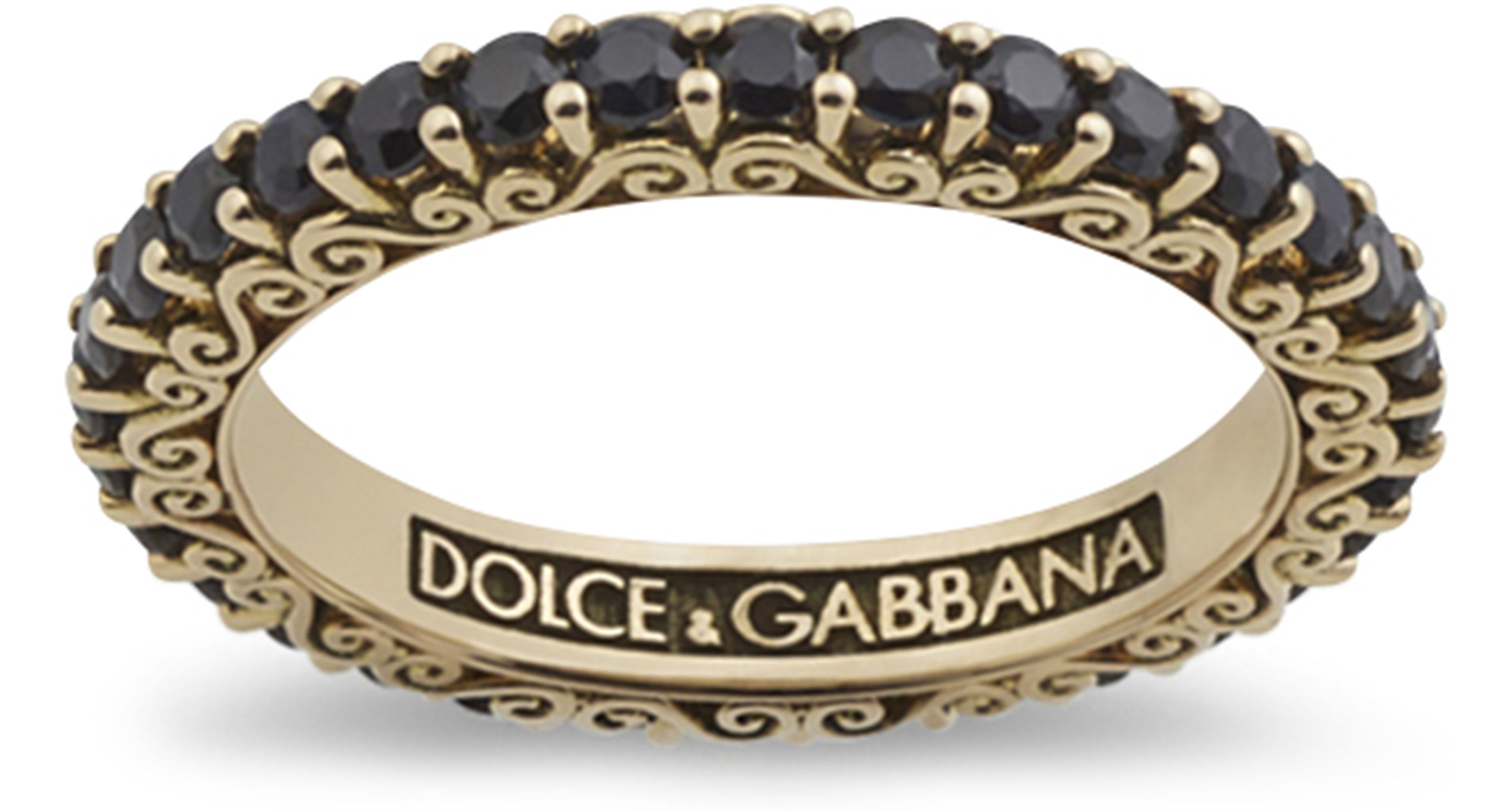 Dolce & Gabbana Sicily ring in yellow gold and black sapphires