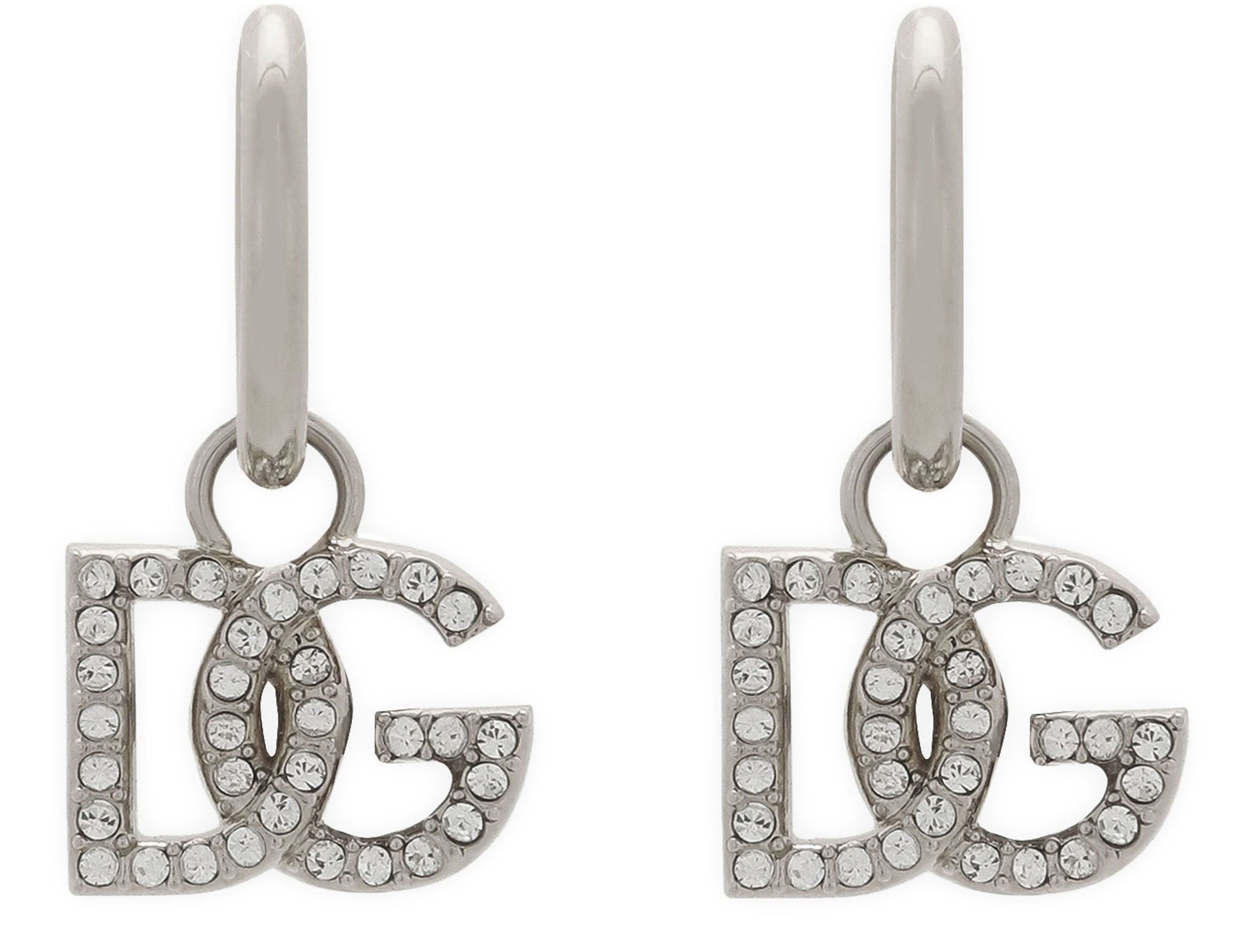 Dolce & Gabbana Creole earrings with logo pendant