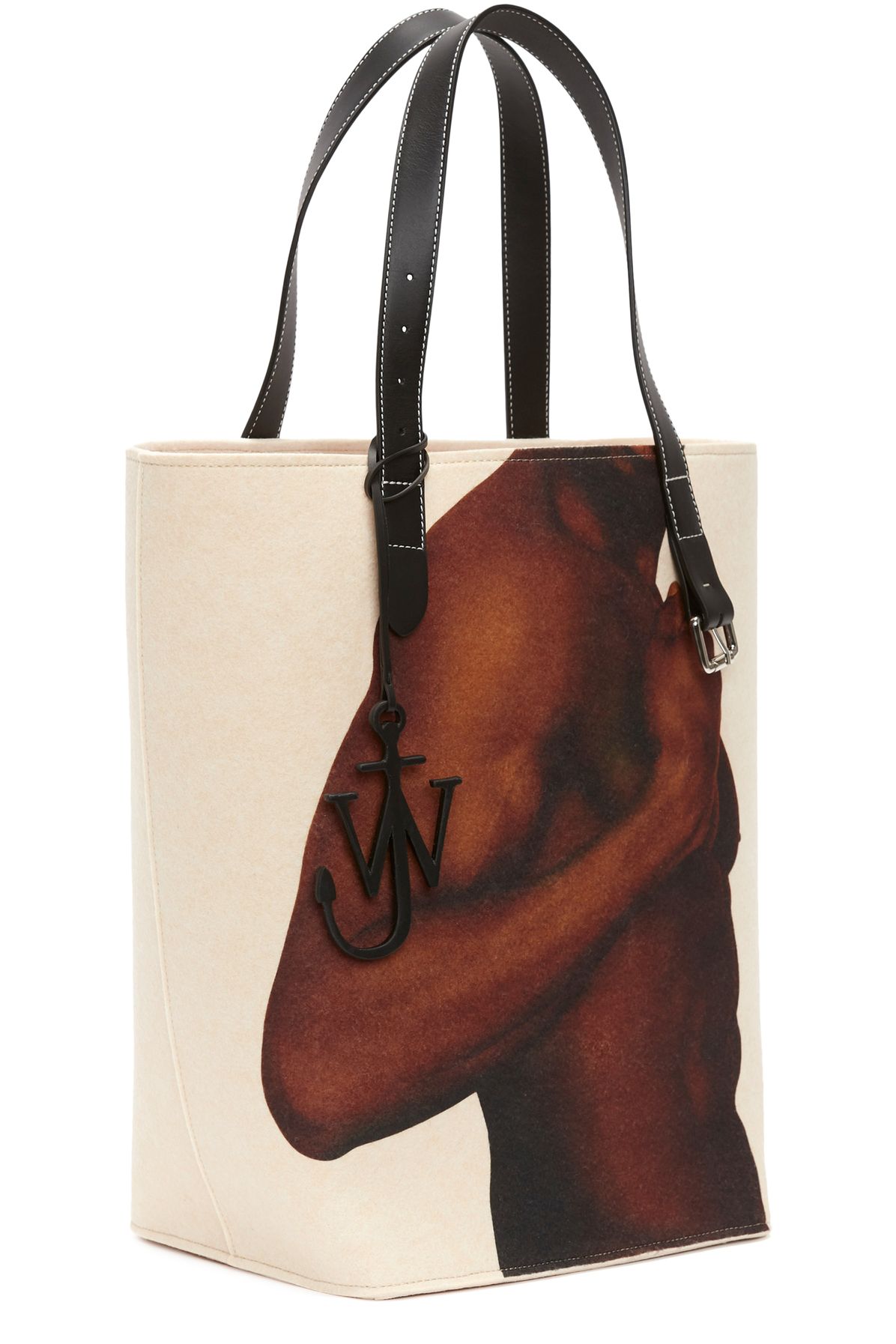  Printed belt tote bag