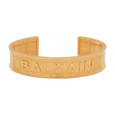 Balmain Gold-plated brass cuff bracelet with Balmain logo