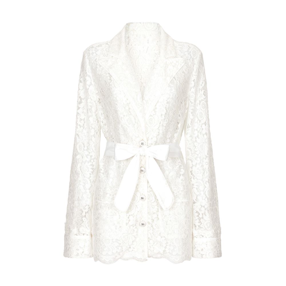 Dolce & Gabbana Floral lace pajama shirt