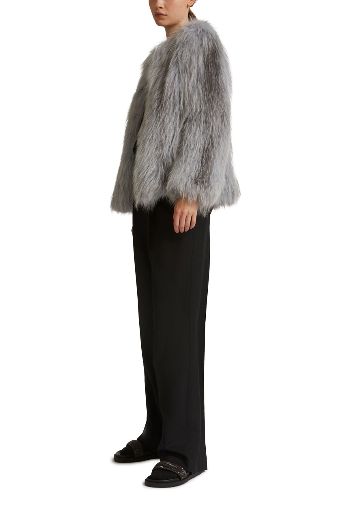 Yves Salomon Knitted fox fur jacket