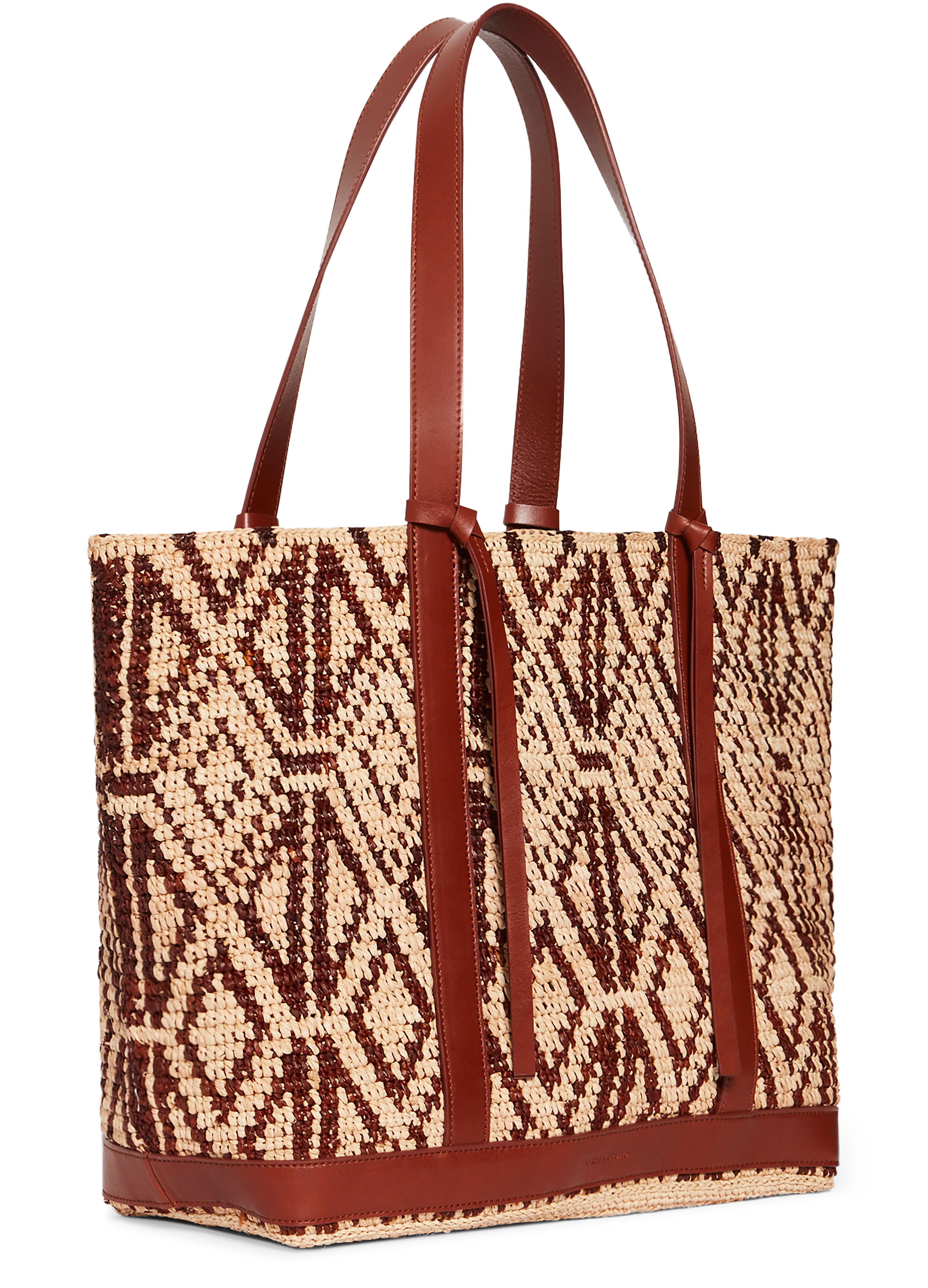  Raffia L cabas tote