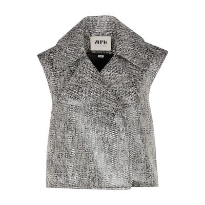  Coated tweed biker vest