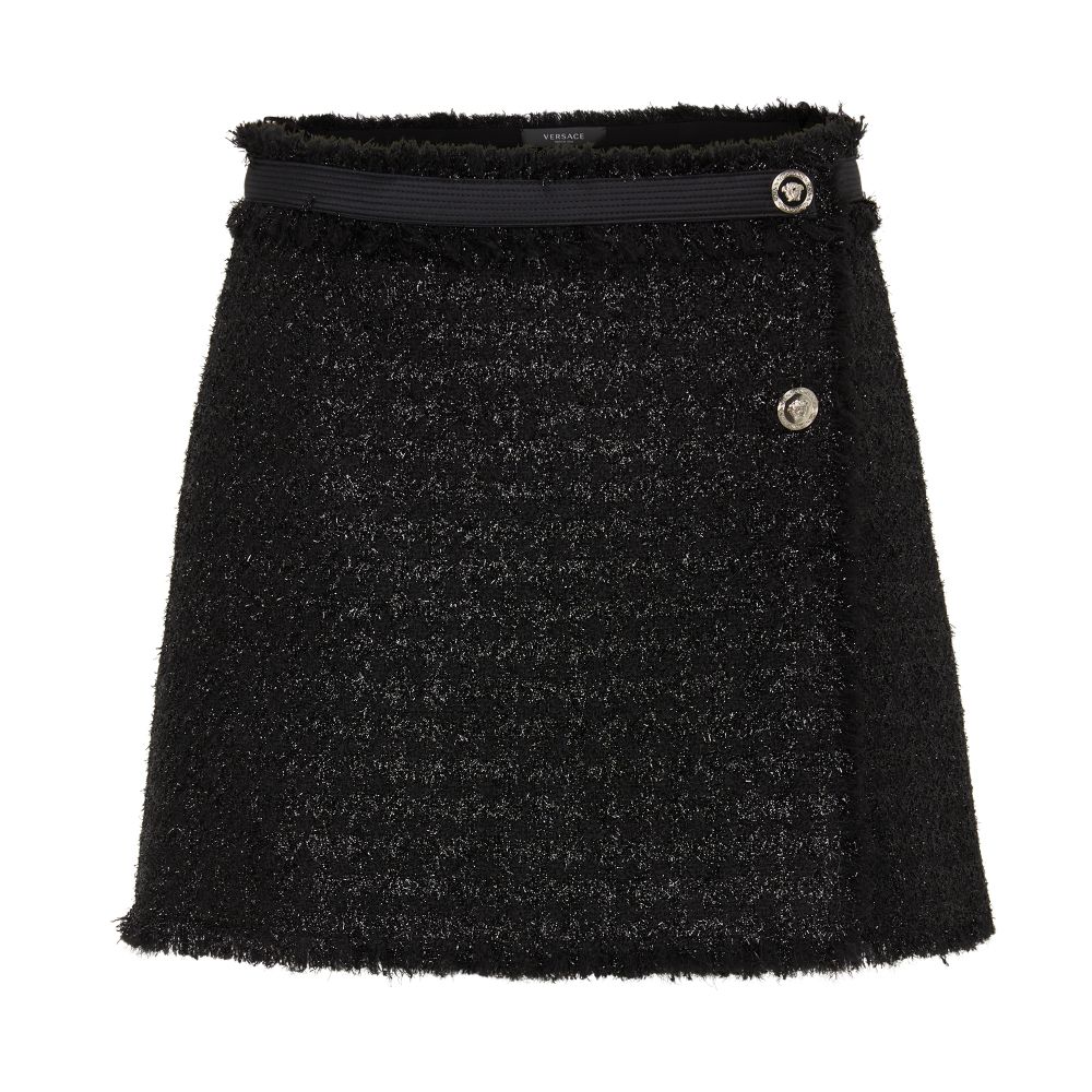 Versace Gingham tweed mini-skirt